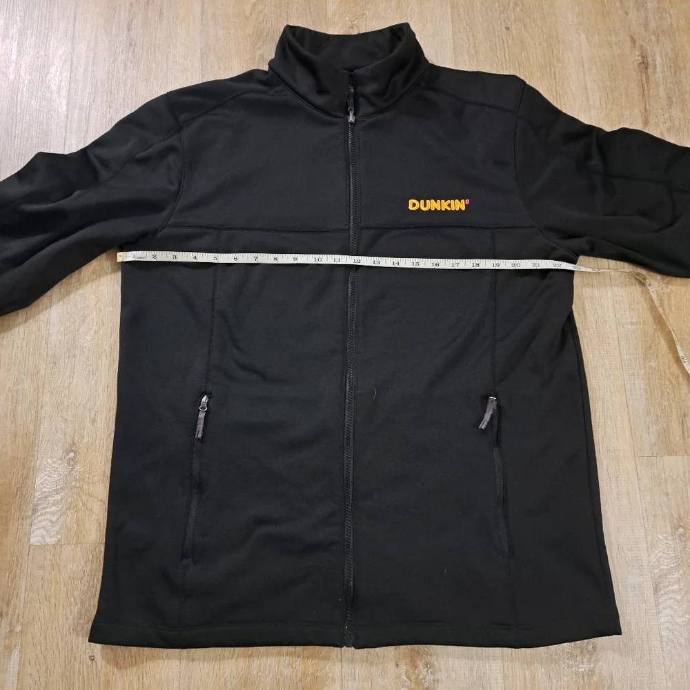 Black Soft Full-zip Dunkin' Uniform Jacket Polyester Micofleece Men's Size Large - Picture 2 of 10
